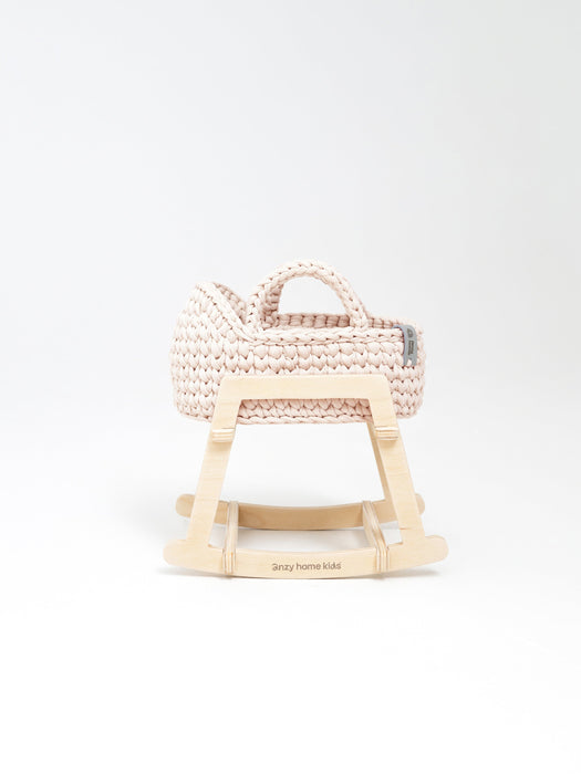 Mini Doll Moses Basket w/Rocking Stand