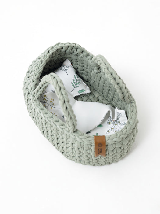 Mini Doll Moses Basket w/Rocking Stand