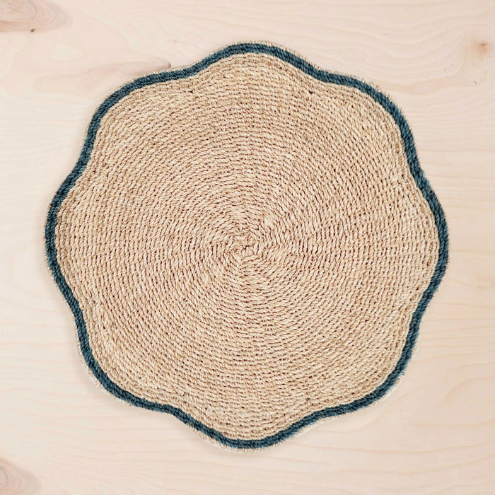 Blue Trim Scallop Placemat