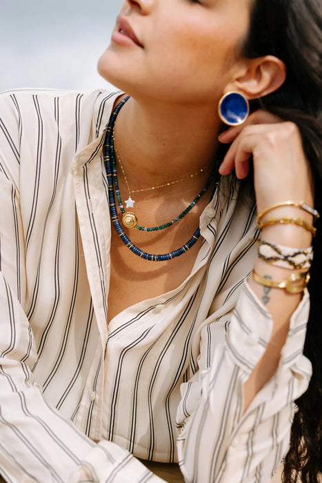 Deep Indigo Heishi Necklace