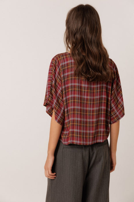 Burdeos Plaid Blouse