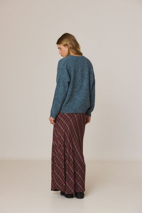 Burdeos Plaid Skirt