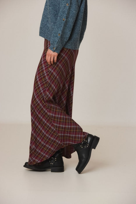 Burdeos Plaid Skirt