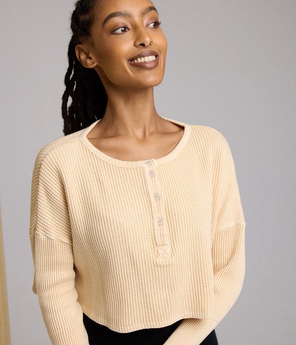 Cris Waffle Henley Top