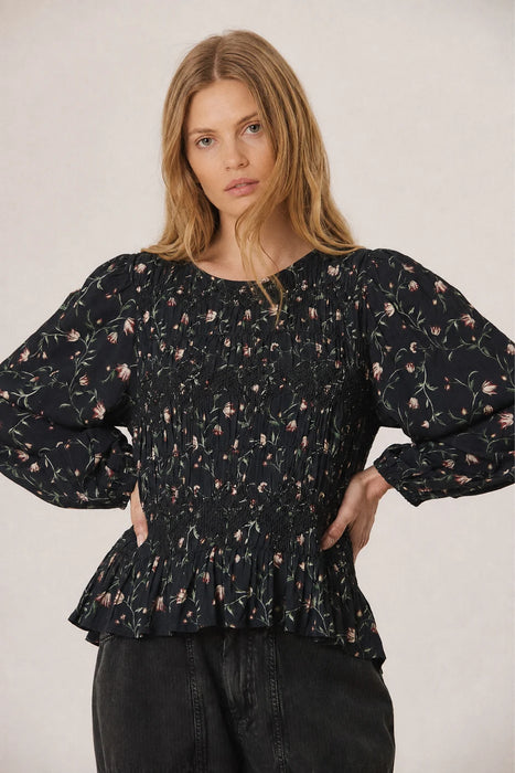 Floral Print Smock Blouse