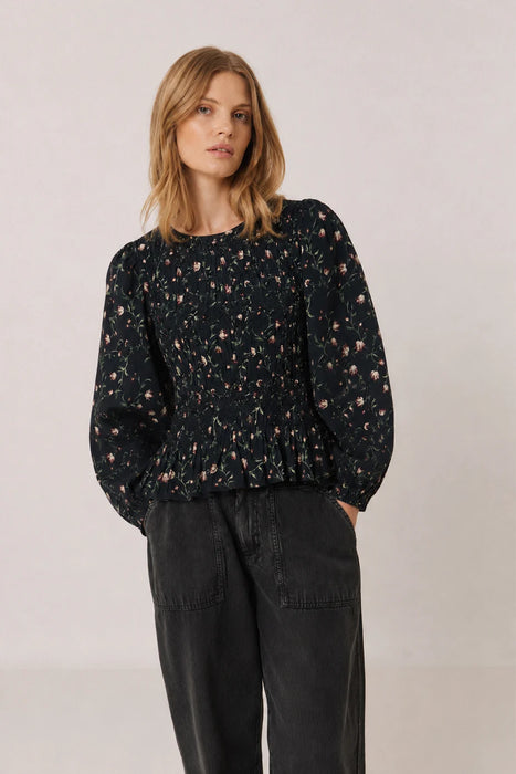 Floral Print Smock Blouse