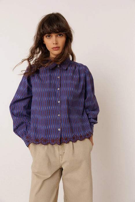 Contrast Embroidered Shirt