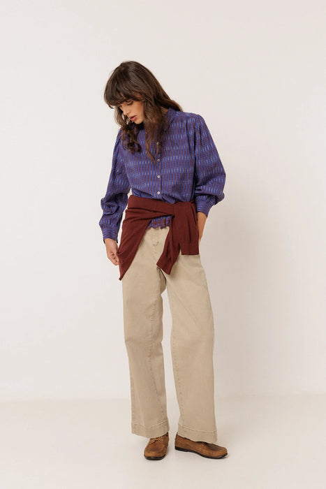 Contrast Embroidered Shirt