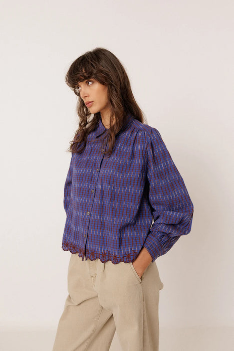 Contrast Embroidered Shirt