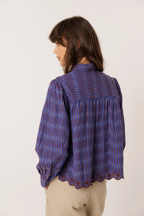 Contrast Embroidered Shirt