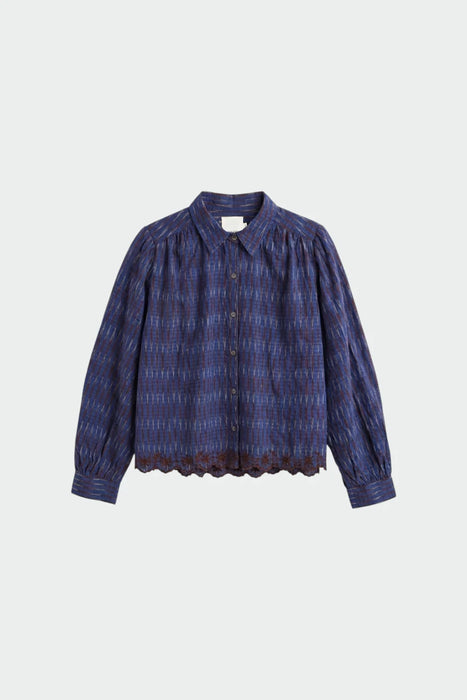 Contrast Embroidered Shirt
