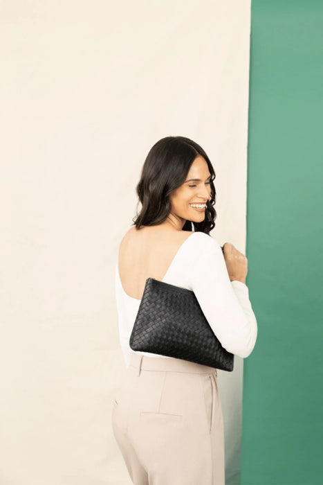Woven Crossbody Clutch