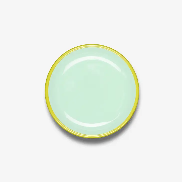 Colorama Small Plate 8" Mint with Chartreuse Rim (By Land & Sea Nyack, NY)