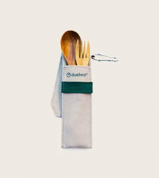 Reusable Compact Wooden Cutlery Set (Fork/Spoon